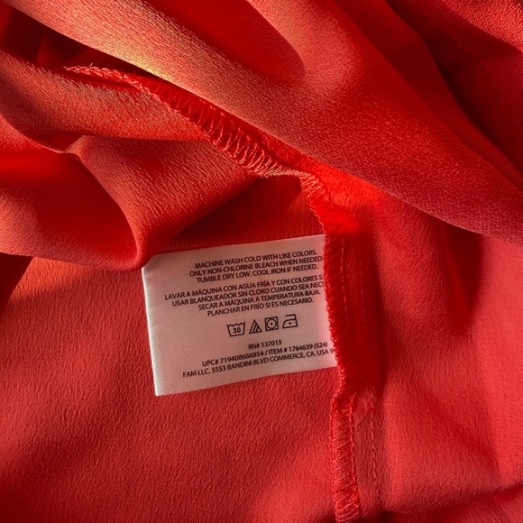 Banana Republic Tangerine Orange V-Neck Blouse Size Large - Picture 5 of 7